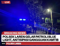Polsek Laren Gelar Patroli Blue Light, Antisipasi Gangguan Kamtibmas dan Potensi Konflik Perguruan Silat
